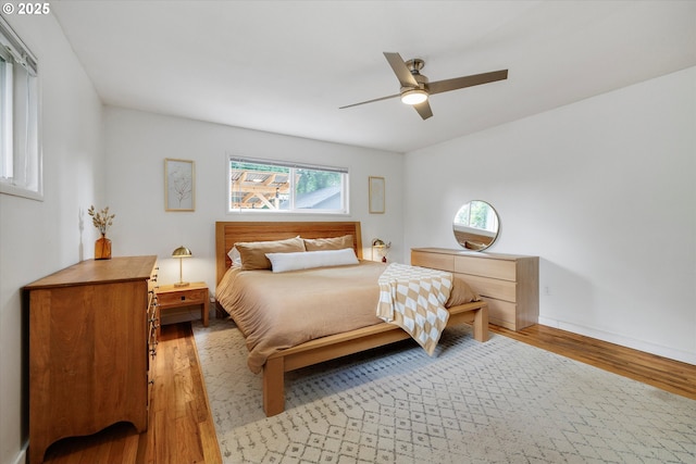 9014 N John Ave, Portland, OR 97203 - bedroom featuring light wood-style floors and a ceiling fan