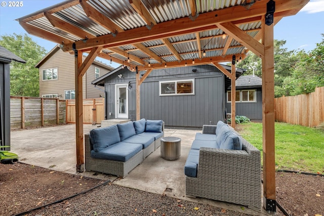 9014 N John Ave, Portland, OR 97203 - fenced backyard featuring outdoor lounge area and a patio