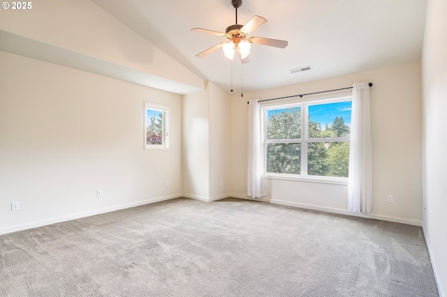 2435 NW Burnett St, Portland, OR 97229 - empty room with carpet, plenty of natural light, ceiling fan, and lofted ceiling