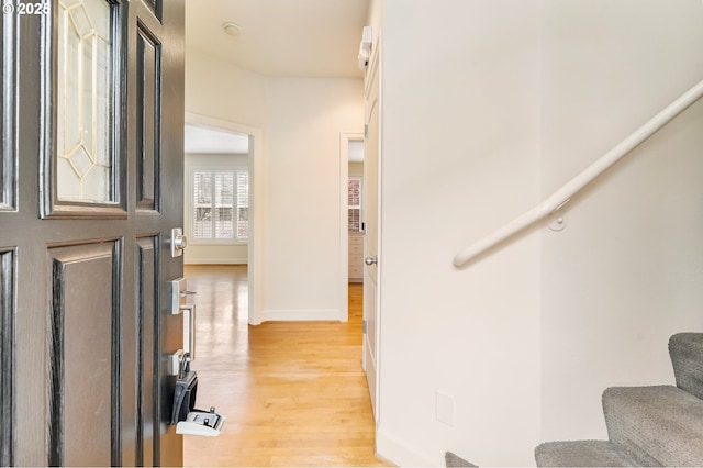 2435 NW Burnett St, Portland, OR 97229 - foyer with light wood finished floors and stairway