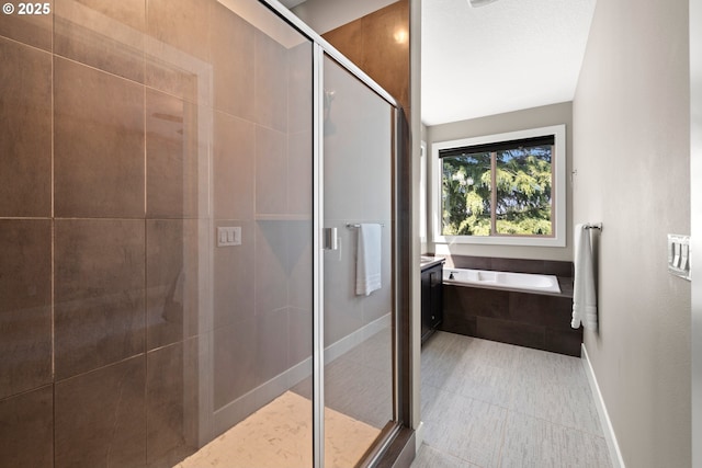 7886 SW Capitol Hill Rd, Portland, OR 97219 - bathroom featuring a garden tub and a shower stall