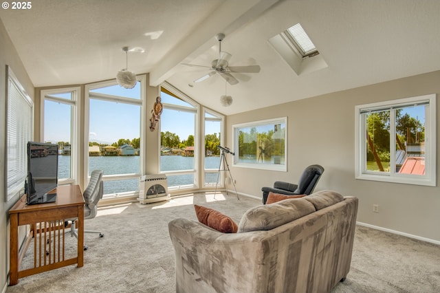 18989 NE Marine Dr Unit 04, Portland, OR 97230 - sunroom featuring carpet flooring, plenty of natural light, and baseboards