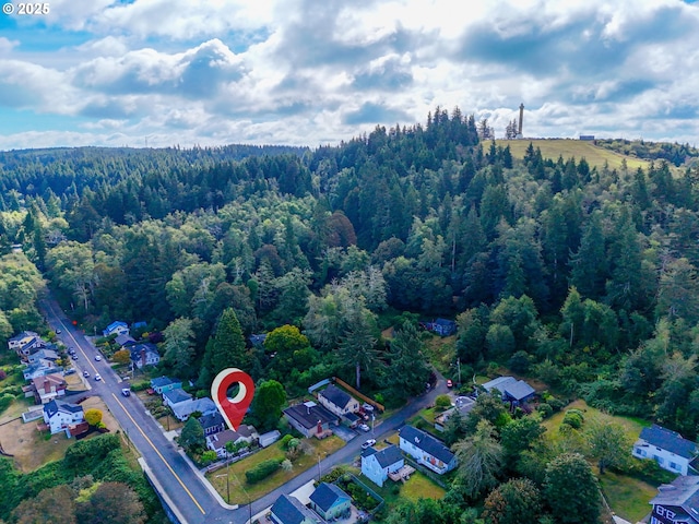 1925 Irving Ave, Astoria, OR 97103 - aerial overview of property's location featuring a heavily wooded area