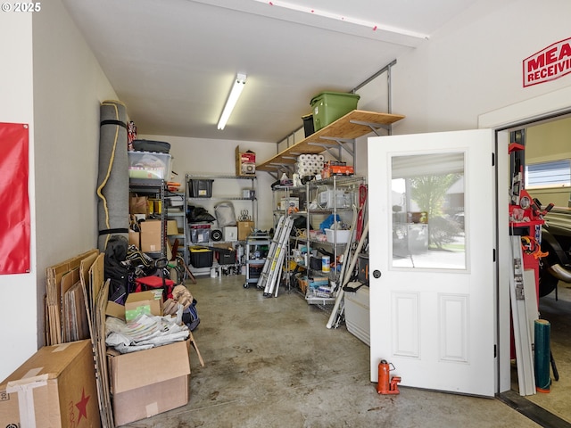 view of storage area
