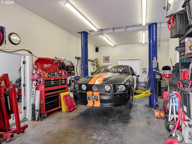 view of garage