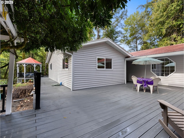 deck with a gazebo