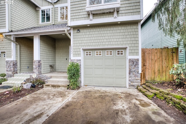 view of front of property featuring a garage