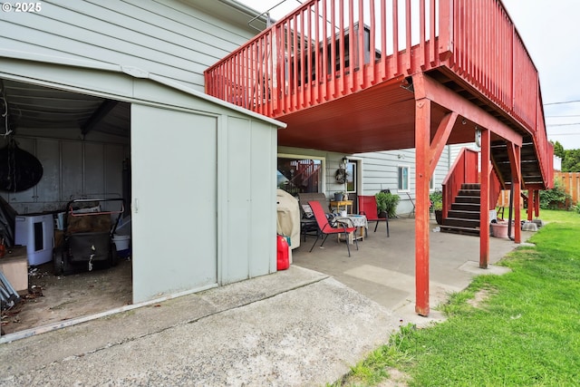 1831 E 14th St, The Dalles, OR 97058 - view of patio / terrace featuring stairs and a deck