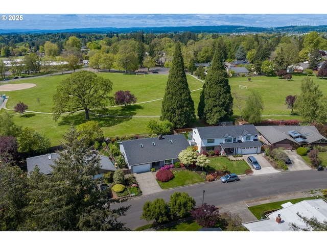 aerial view with a residential view
