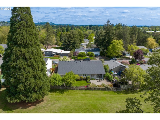bird's eye view with a residential view