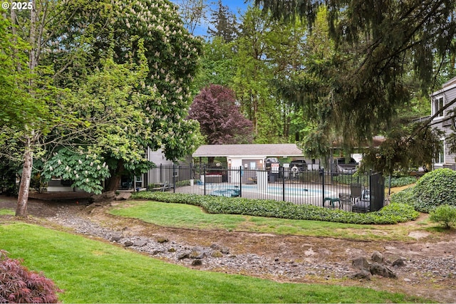 view of community with fence and a pool