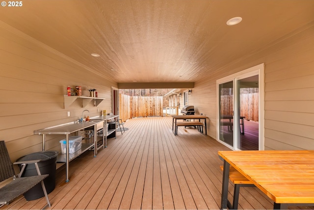 119/121 Tioga Ln, Idleyld Park, OR 97447 - wooden terrace featuring outdoor dining area