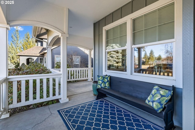 view of patio featuring covered porch