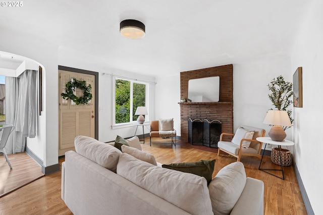 250 17th St, Springfield, OR 97477 - living area with a fireplace and light wood-style floors