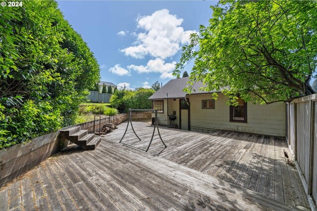 wooden terrace with fence