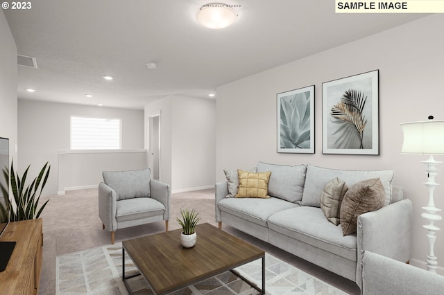 6286 SE 20th St, Gresham, OR 97080 - living area featuring light carpet, recessed lighting, and baseboards