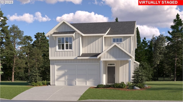 6286 SE 20th St, Gresham, OR 97080 - view of front of home featuring driveway, a front yard, and an attached garage