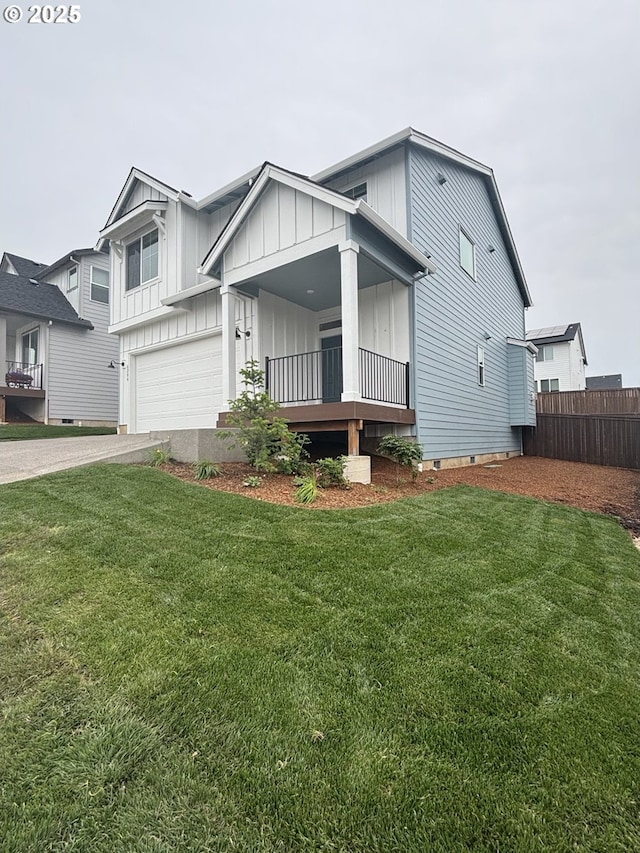 6286 SE 20th St, Gresham, OR 97080 - view of front of house with a garage, board and batten siding, driveway, and crawl space