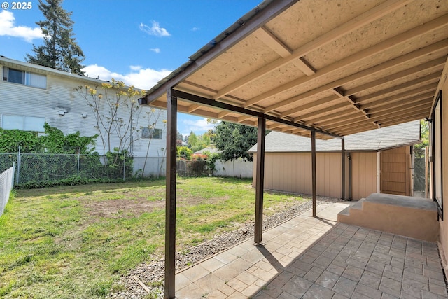 view of patio featuring a fenced backyard