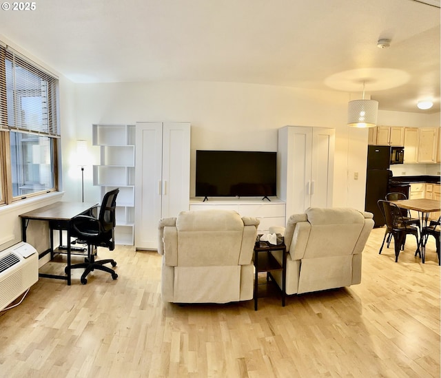 living room featuring light hardwood / wood-style floors