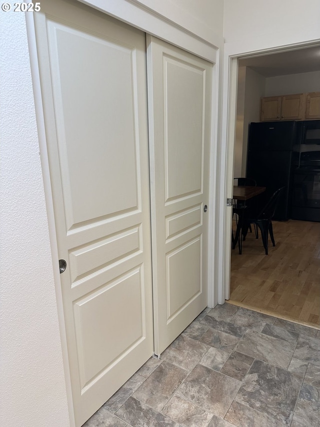 hallway with stone finish flooring