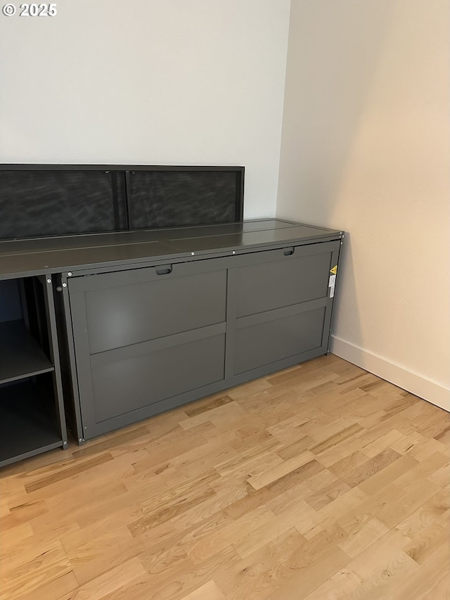 interior details with baseboards and wood finished floors