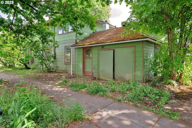 view of shed