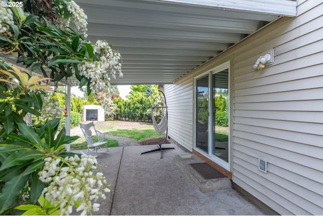 3681 Silverstone Ct NE, Salem, OR 97305 - view of patio featuring a storage shed and an outdoor structure