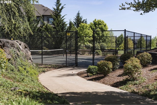 28683 SW Orleans Ave, Wilsonville, OR 97070 - view of tennis court with a gate and fence