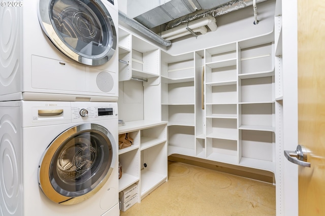 333 NW 9th Ave Unit 713, Portland, OR 97209 - laundry room with stacked washer and clothes dryer