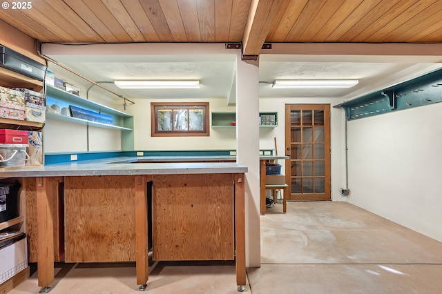 2783 NE Wiberg Ln, Portland, OR 97213 - below grade area with a bar and wooden ceiling