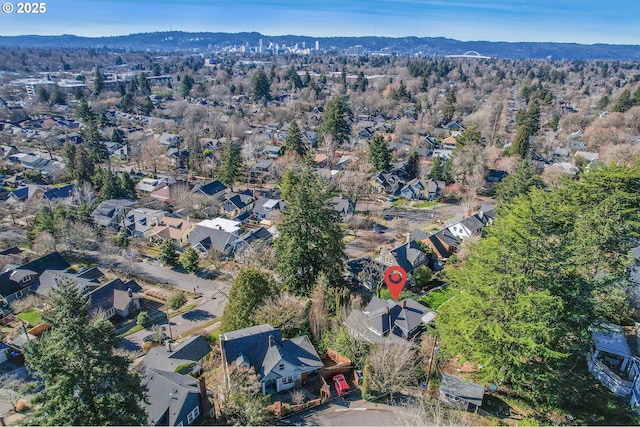 2783 NE Wiberg Ln, Portland, OR 97213 - aerial view of property and surrounding area featuring nearby suburban area and mountains