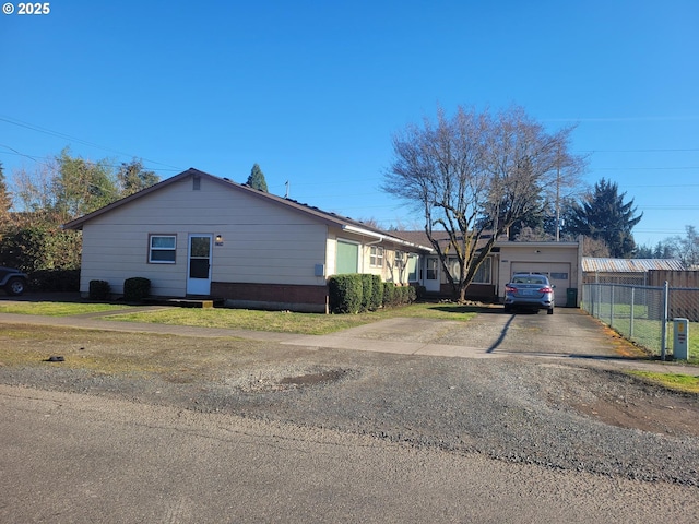 view of side of property featuring a garage