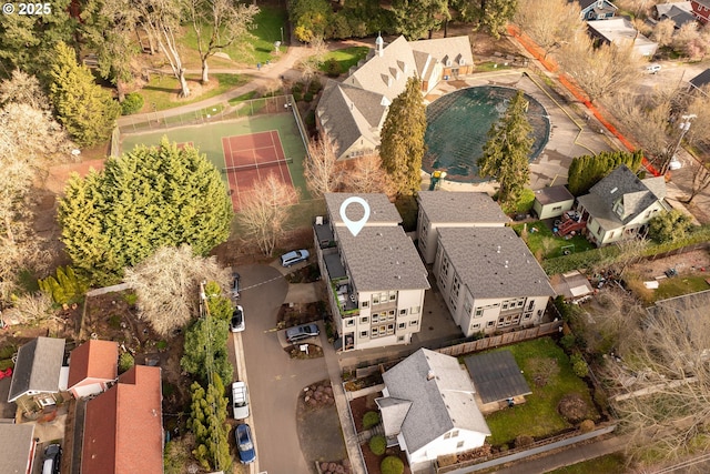 bird's eye view with a residential view