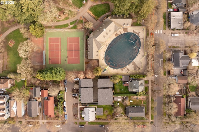 aerial view with a residential view