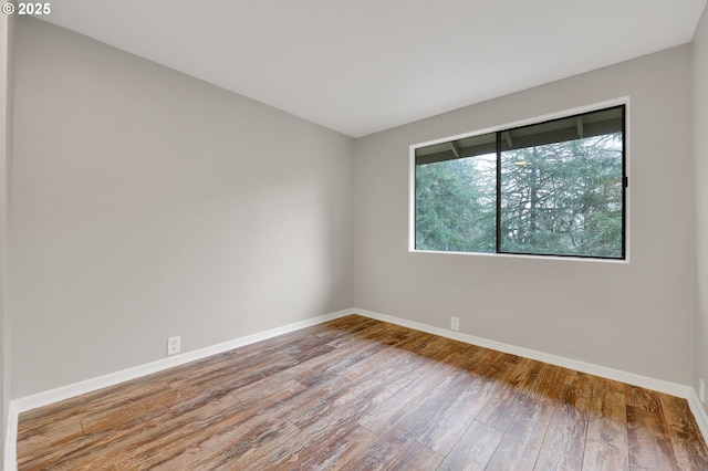 empty room with light wood-type flooring