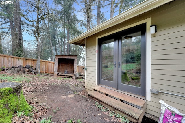 view of home's exterior featuring a storage shed