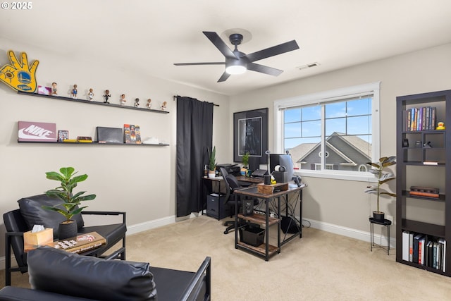 15655 SW Greenfield Dr, Portland, OR 97224 - office with ceiling fan and carpet floors