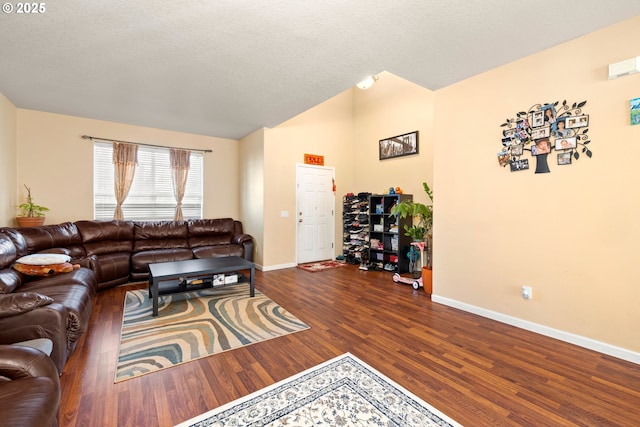 2032 SW 33rd St, Gresham, OR 97080 - living area featuring wood finished floors, baseboards, and lofted ceiling
