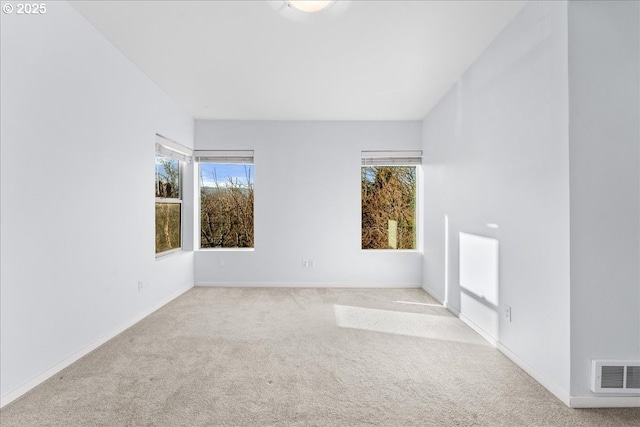 unfurnished room with light carpet and a healthy amount of sunlight