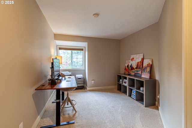 office area with baseboards and carpet