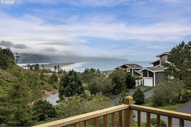 exterior space featuring a water view