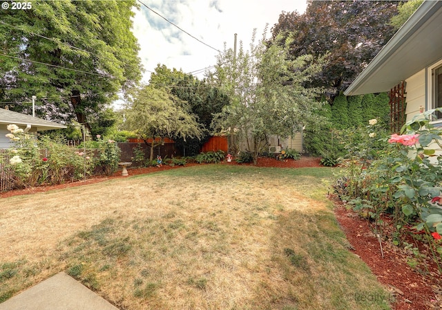 view of yard with fence