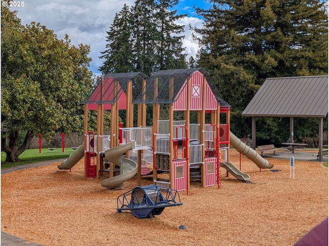 view of community jungle gym