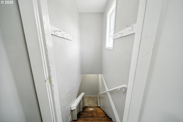 720 NW Johns Pl, Pendleton, OR 97801 - staircase with wood finished floors and a textured wall