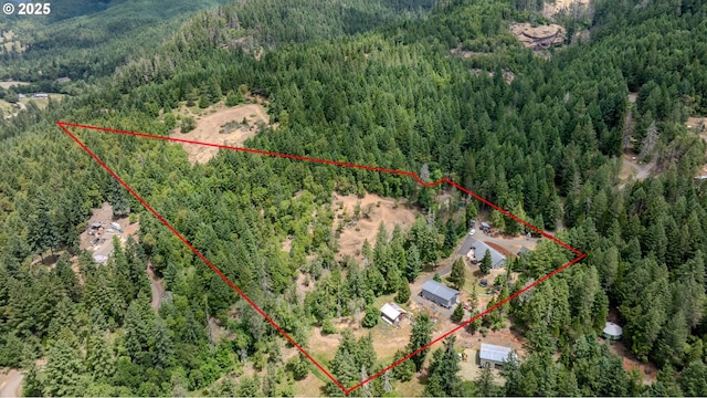 1950 Byron Creek Rd, Winston, OR 97496 - aerial view of property's location featuring a forest and property parcel outlined