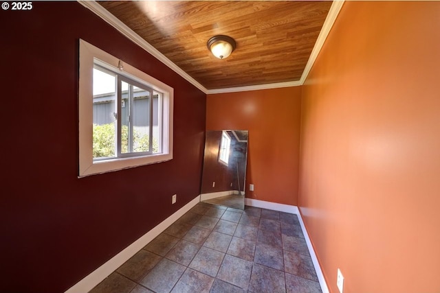 3162 Marine Dr, Astoria, OR 97103 - empty room featuring wooden ceiling and ornamental molding