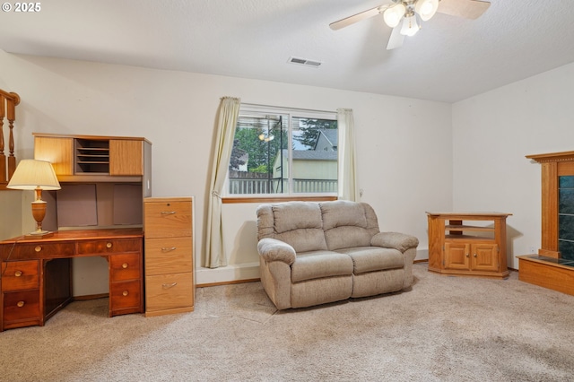 17701 Koch Ct, Sandy, OR 97055 - carpeted living room with a ceiling fan