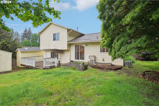 17701 Koch Ct, Sandy, OR 97055 - rear view of property featuring a patio, central AC, and roof with shingles