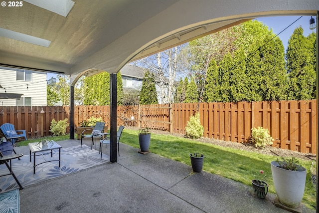view of patio / terrace with a fenced backyard